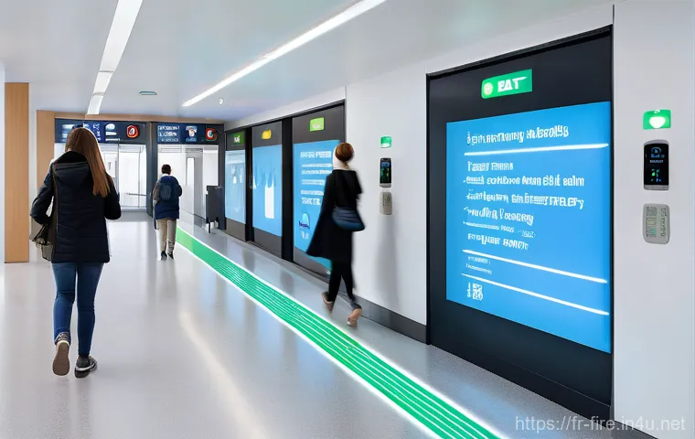 화재안전관리 실무와 관련된 최신 기술 동향 - **Prompt 2: Smart Building Integrated Safety**
    An elegant and bright interior shot of a contempo...