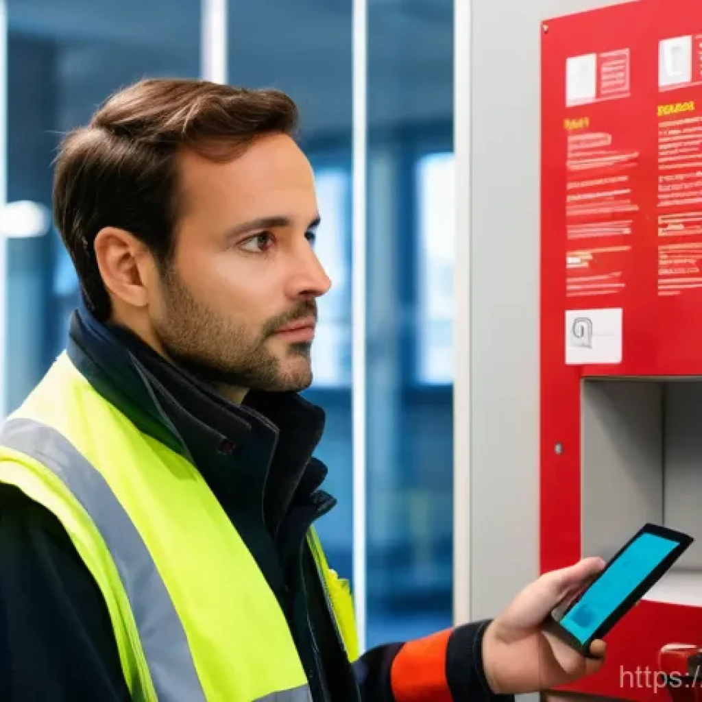 화재안전관리 업무 보고서 작성 가이드 - **Prompt:** A highly detailed shot of a fire safety expert, a person of ambiguous gender, in their l...